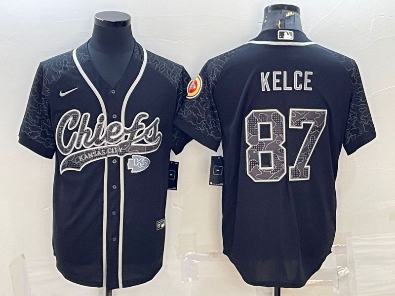 Men Kansas City Chiefs #87 Kelce Black Reflector 2022 Nike Limited NFL Jersey